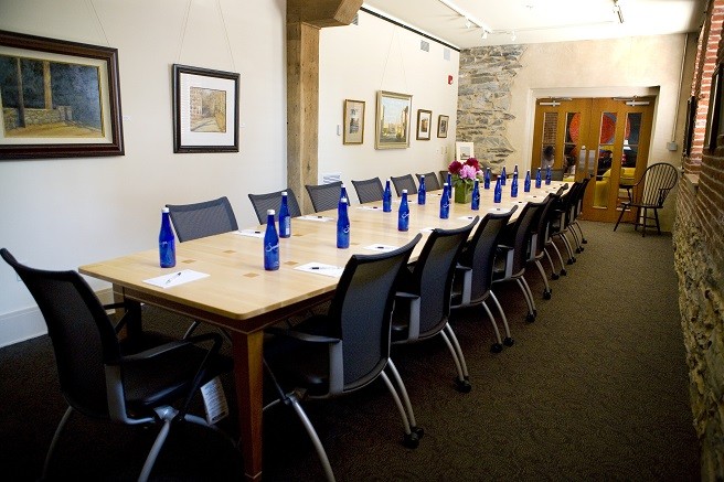 long conference table and chairs