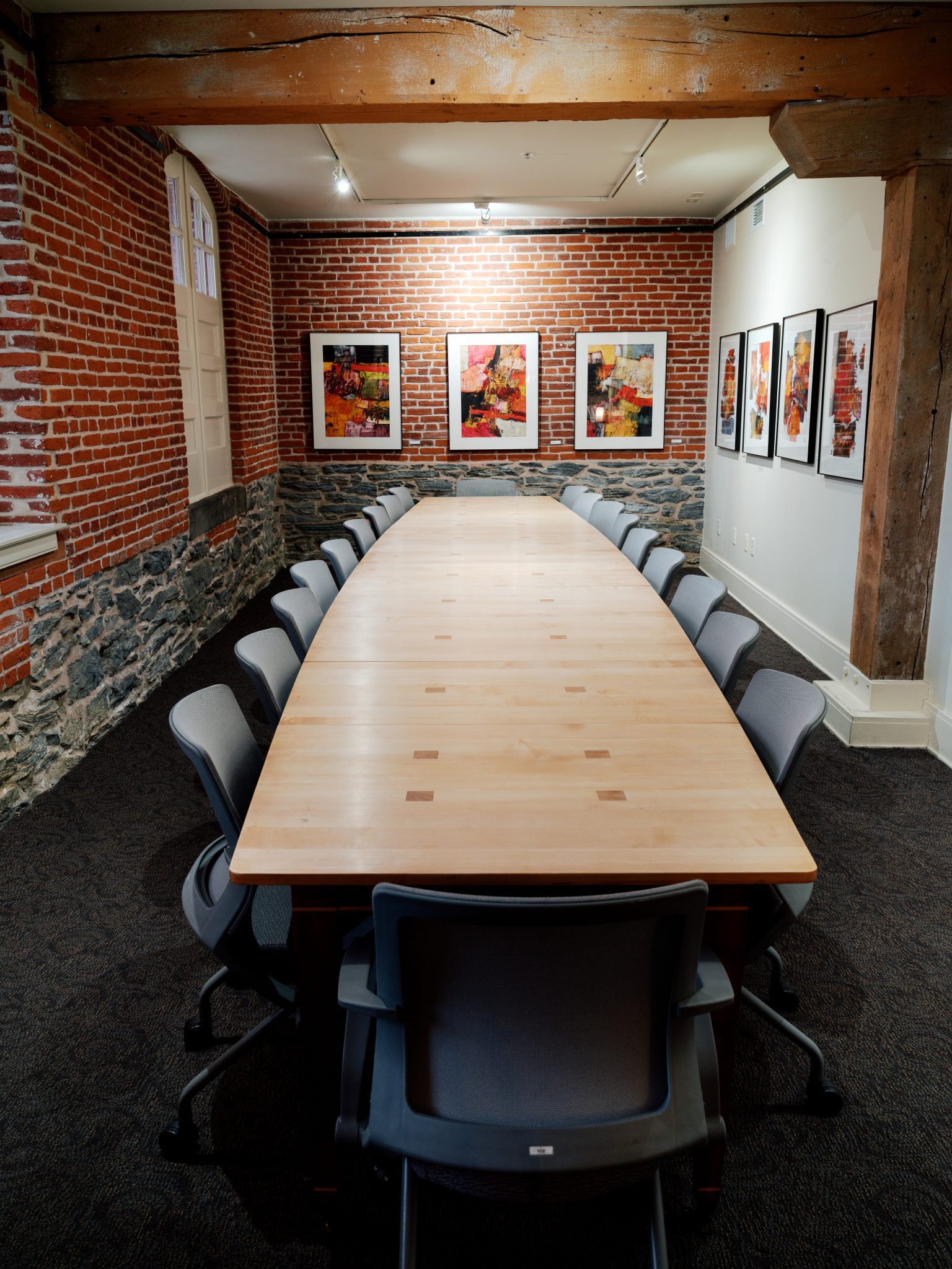 Lancaster Arts Hotel PA gallery boardroom set for an intimate corporate meeting or event